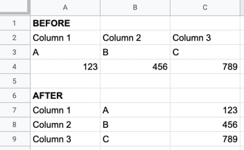 google-sheets-transpose