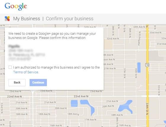 set up google my business page