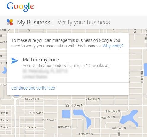 verify google my business by post card