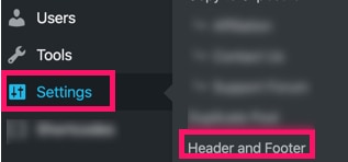 wordpress-header-footer-settings